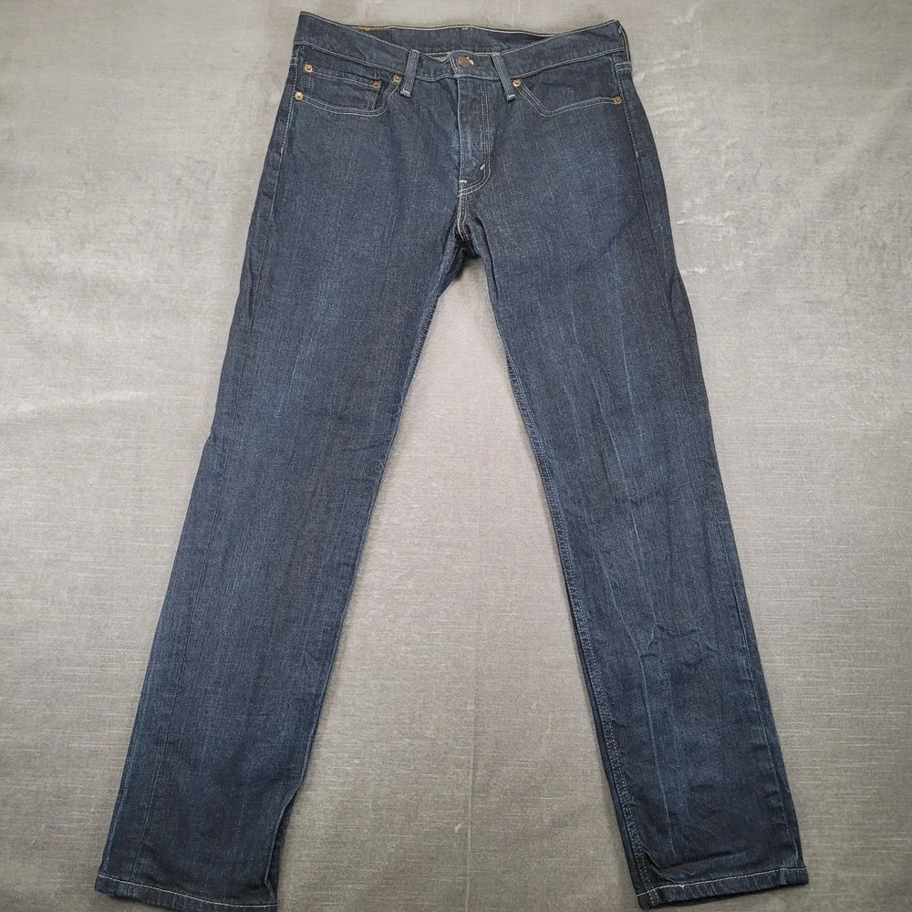 Levi's 511 Slim‎ Fit Jeans Mens Actual Size 34x31 Dark Indigo Blue Denim